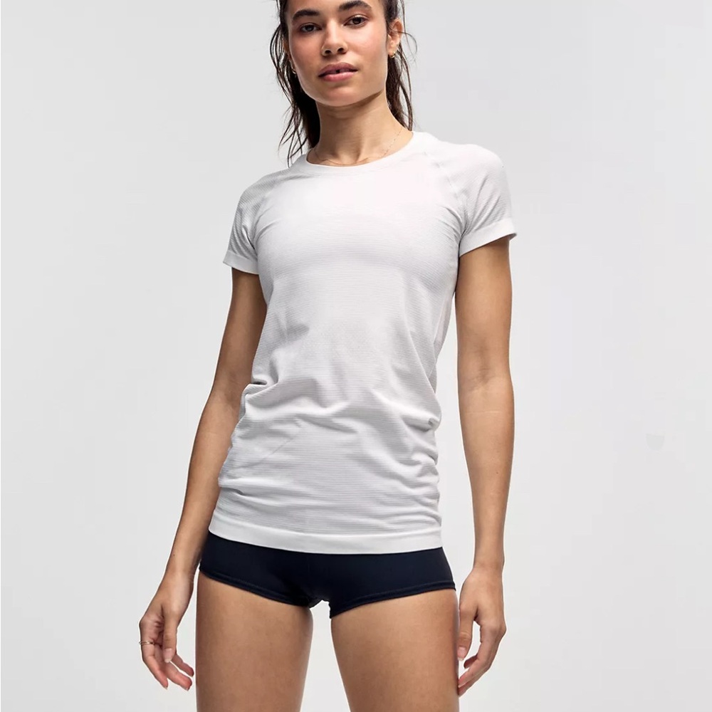 Lululemon Athletica White Fitted Short Sleeve Tee